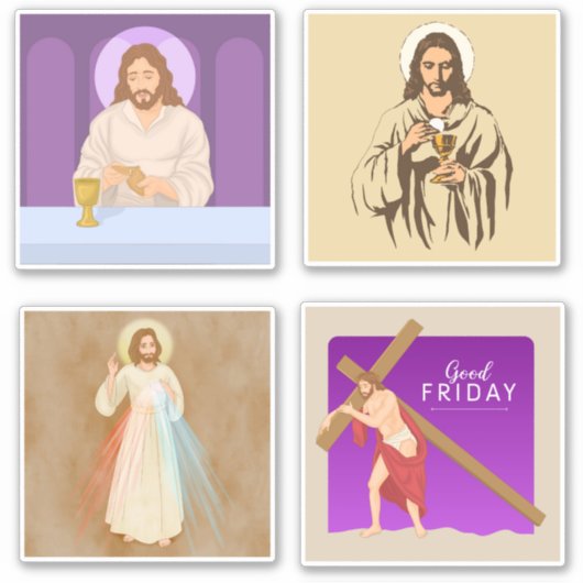Jezus Christus setsticker Sticker (Voorkant)
