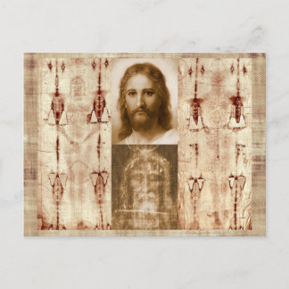 Jezus Christus Shroud van Turijn Heilig Gezicht Briefkaart