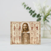Jezus Christus Shroud van Turijn Heilig Gezicht Briefkaart (Staand voorkant)
