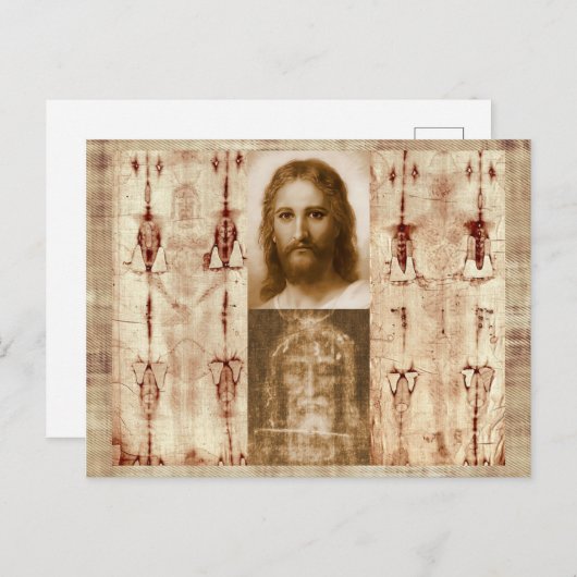 Jezus Christus Shroud van Turijn Heilig Gezicht Briefkaart (Voorkant / Achterkant)