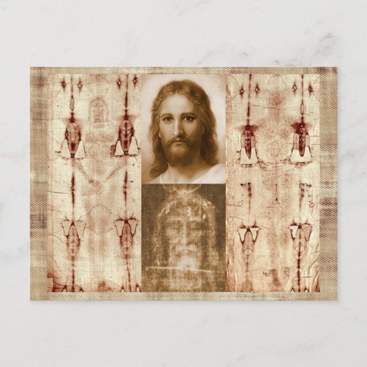 Jezus Christus Shroud van Turijn Heilig Gezicht Briefkaart (Voorkant)