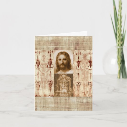 Jezus Christus Shroud van Turijn Heilig Gezicht Kaart (Voorkant)