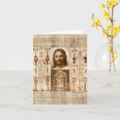 Jezus Christus Shroud van Turijn Heilig Gezicht Kaart (Gele Bloem)