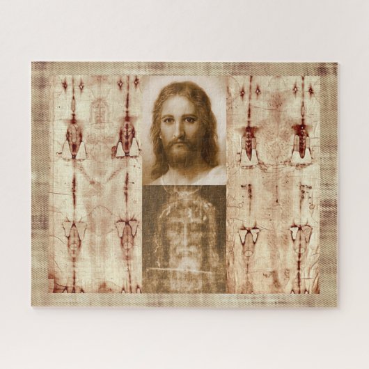 Jezus Christus Shroud van Turijn Heilig Gezichtsof Legpuzzel (Horizontaal)