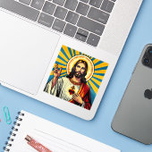 Jezus Christus Sticker (Laptop met iPhone)