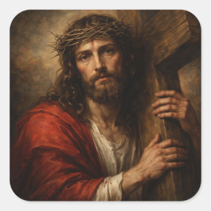 Jezus Christus (sticker) Vierkante Sticker