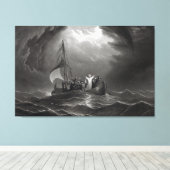 Jezus Christus stileert de Tempest Canvas Afdruk (Insitu (Houten vloer))