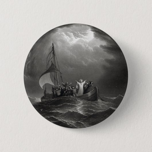 Jezus Christus stileert de Tempest Ronde Button 5,7 Cm (Voorkant)