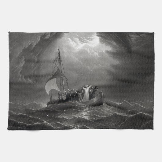 Jezus Christus stileert de Tempest Theedoek (Horizontaal)