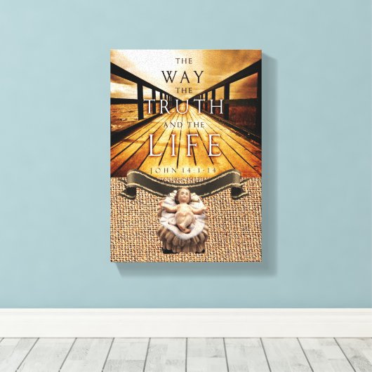 Jezus Christus Stretted Canvas Print Canvas (Insitu (Houten vloer))