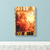 Jezus Christus Stretted Canvas Print Canvas (Insitu (Houten vloer))