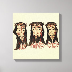 Jezus Christus Thorn Crown Folk kunst schilderen Canvas Afdruk