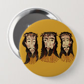 Jezus Christus Thorn Crown Folk kunst schilderen Ronde Button 4,0 Cm (Voorkant /achterkant)