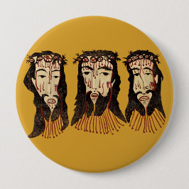 Jezus Christus Thorn Crown Folk kunst schilderen Ronde Button 4,0 Cm