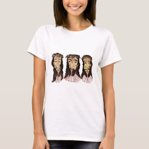 Jezus Christus Thorn Crown Folk kunst schilderen T-shirt