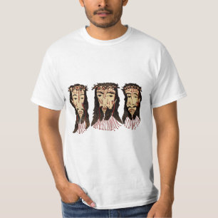 Jezus Christus Thorn Crown Folk kunst schilderen T-shirt