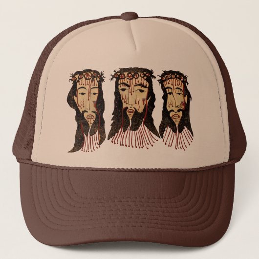Jezus Christus Thorn Crown Folk kunst schilderen Trucker Pet (Voorkant)