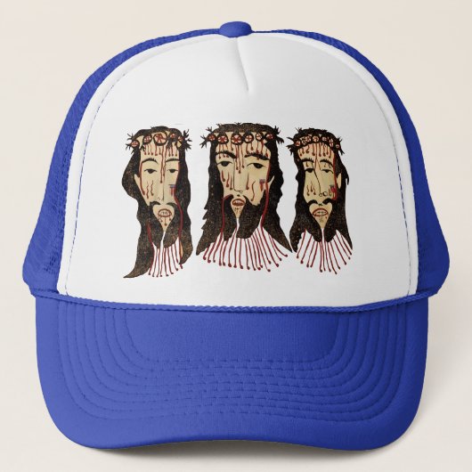 Jezus Christus Thorn Crown Folk kunst schilderen Trucker Pet (Voorkant)