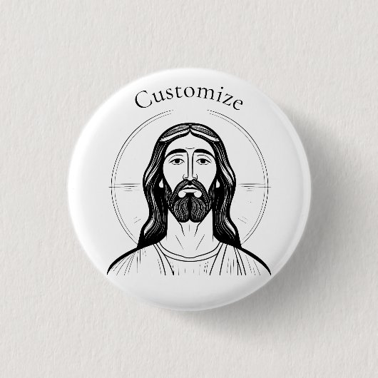 Jezus Christus Thunder_Cove Ronde Button 3,2 Cm (Voorkant)