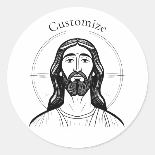 Jezus Christus Thunder_Cove Ronde Sticker (Voorkant)