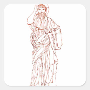 Jezus Christus van Nazareth Zoon van God Vierkante Sticker
