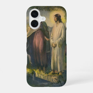 Jezus Christus verrezen bij het graf door ML Greer iPhone 16 Hoesje