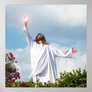 Jezus Christus verspreidt zich naar de hemel van d Poster