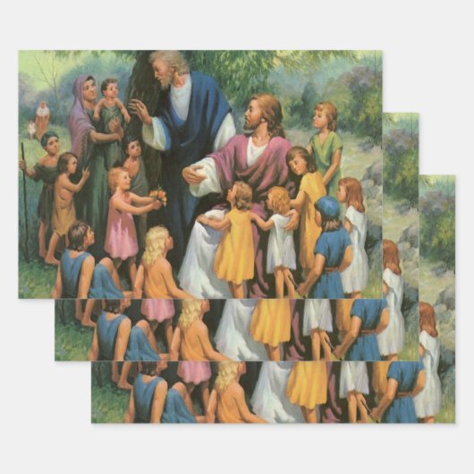 Jezus Christus verstikkende kinderen,  religie Inpakpapier Vel (Set)