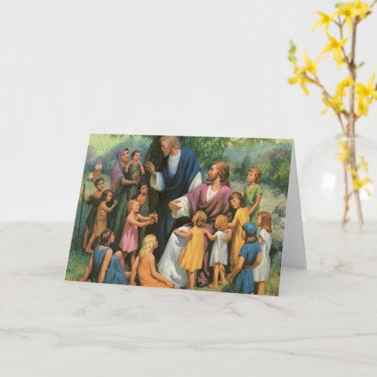 Jezus Christus verstikkende kinderen,  religie Kaart (Gele Bloem)