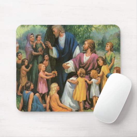 Jezus Christus verstikkende kinderen,  religie Muismat (Met muis)