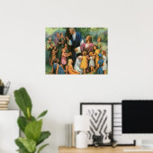 Jezus Christus verstikkende kinderen,  religie Poster (Thuiskantoor)