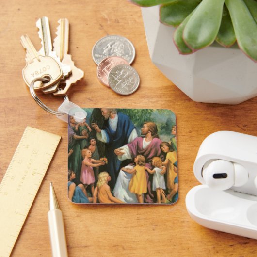 Jezus Christus verstikkende kinderen,  religie Sleutelhanger (Bureau)