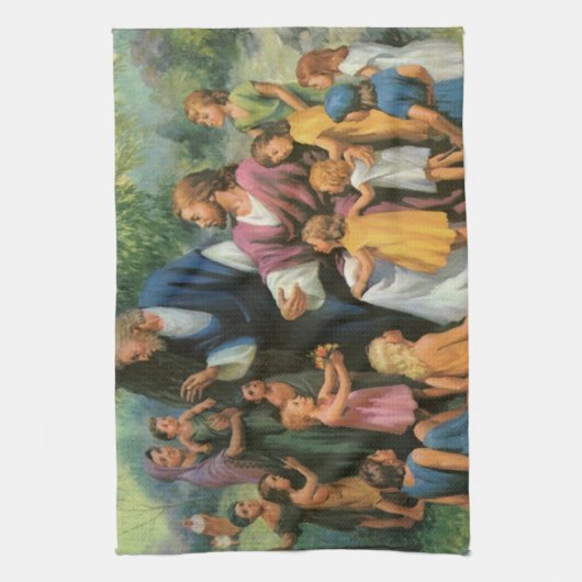 Jezus Christus verstikkende kinderen,  religie Theedoek (Verticaal)