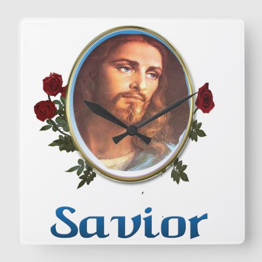 Jezus Christus Vierkante Klok (Voorkant)