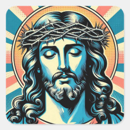 Jezus Christus Vierkante Sticker