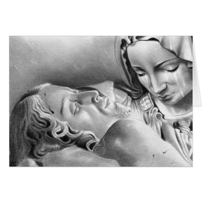 Jezus Christus Virgin Mary Card (Voorkant Horizontaal)