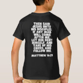Jezus Christus Volgend Bijbelgeloof Kinder T-Shirt (Achterkant)