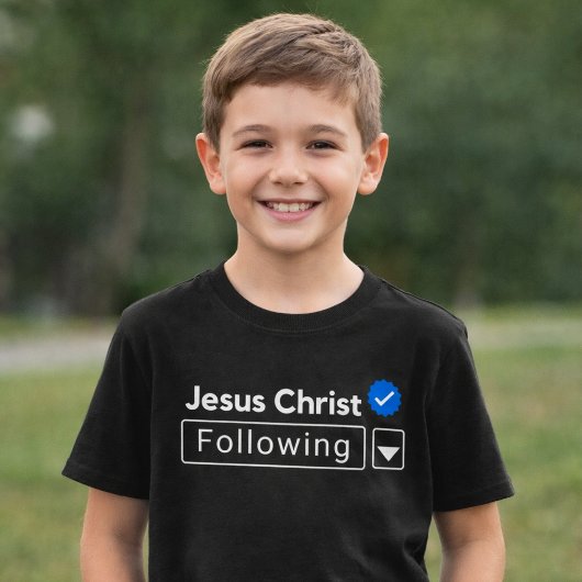 Jezus Christus Volgend Bijbelgeloof Kinder T-Shirt