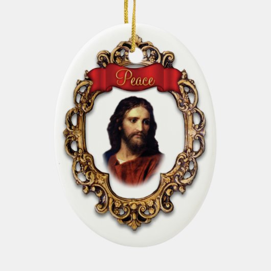 Jezus Christus Vredesornament Keramisch Ornament (Achterkant)
