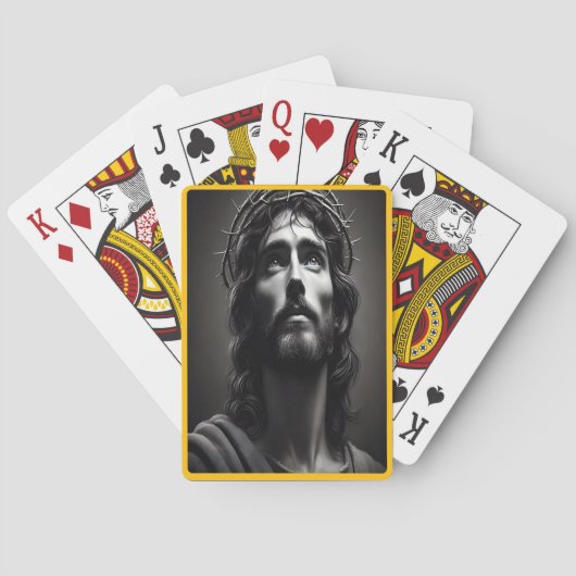Jezus Christus' vriendelijke blik van barmhartighe Pokerkaarten (Achterkant)