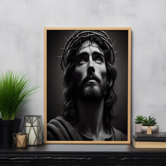 Jezus Christus' vriendelijke blik van barmhartighe Poster