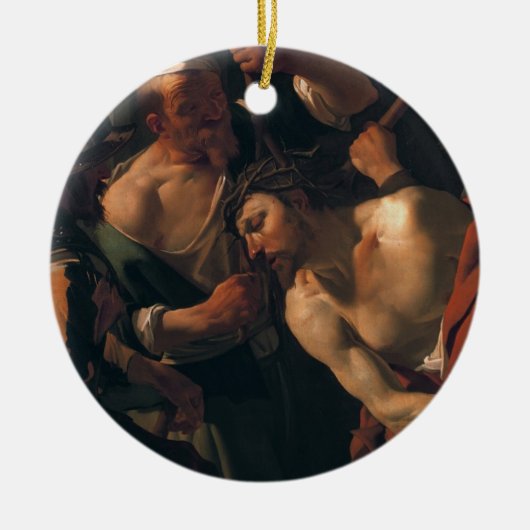 Jezus Christus w. de kroon van Thorns Keramisch Ornament (Voorkant)