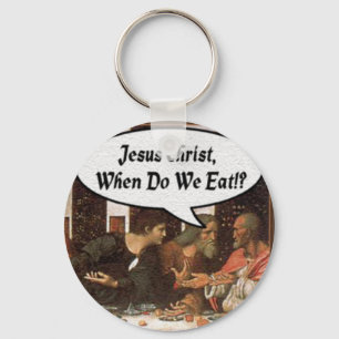 Jezus Christus Wanneer Gaan We Eten? - Grappig Laa Sleutelhanger