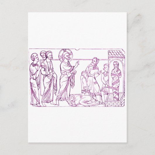 Jezus Christus wekt Lazarus op Briefkaart (Voorkant)
