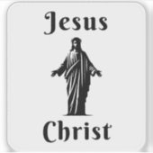 Jezus Christus (wit op zwart) Sticker (Voorkant)