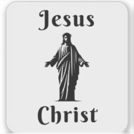 Jezus Christus (wit op zwart) Sticker