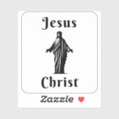 Jezus Christus (wit op zwart) Sticker (Vel)
