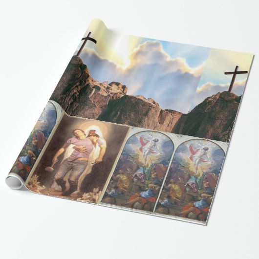 Jezus Christus Wrapping Paper Cadeaupapier (Uitgerold)