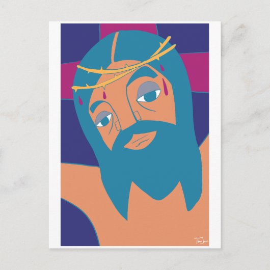 Jezus Christus Yeshua Crucifixion Illustratie Briefkaart (Voorkant)