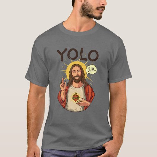 Jezus Christus YOLO JK Meme Funny Christelijke Pas T-shirt (Voorkant)